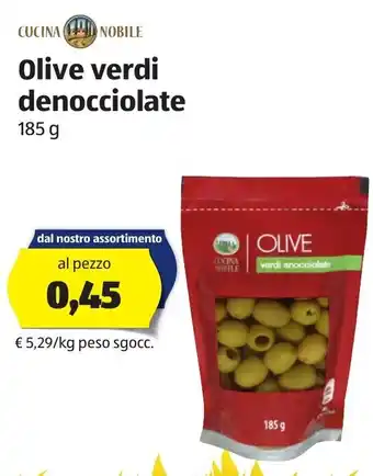 ALDI Olive verdi denocciolate 185g offerta