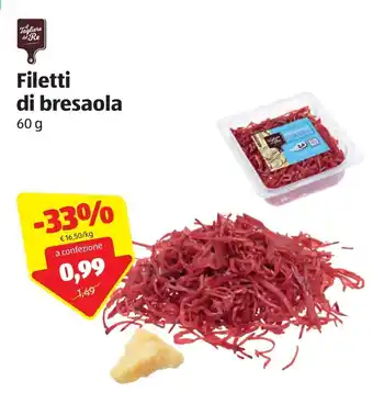 ALDI Filetti di bresaola 60g offerta