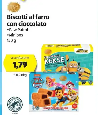 ALDI Biscotti al farro con cioccolato 150g offerta