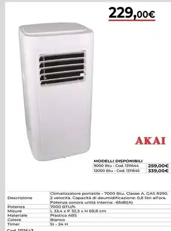 Brico Io Akai Climatizzatore Portatile offerta