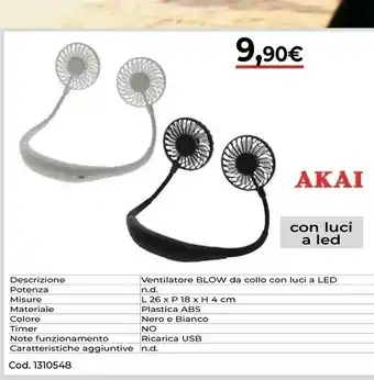 Brico Io Akai Ventilatore Con Luci Led offerta