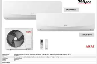 Brico Io Akai Climatizzatore Dualsplit In Pompa Di Calore 9000 BTU offerta