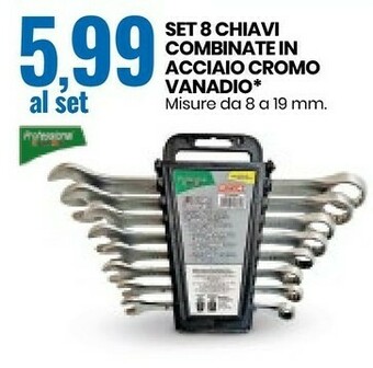 Eurospin Set 8 Chiavi Combinate In Acciaio Cromo Vanadio offerta