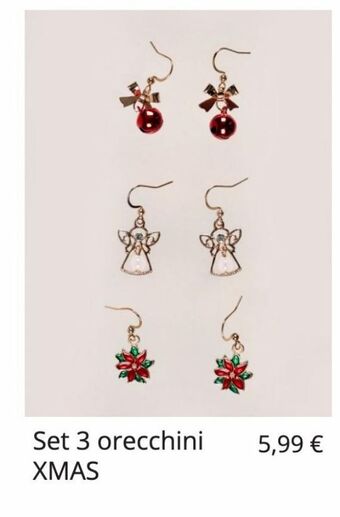 Piazza Italia Set 3 orecchini xmas offerta