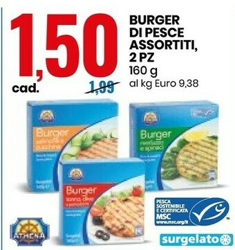 Eurospin Athena Burger Di Pesce Assortiti offerta