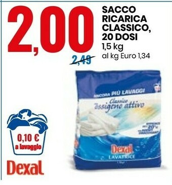 Eurospin Dexal Sacco Ricarica Classico offerta