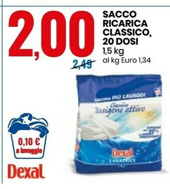Eurospin Dexal Sacco Ricarica Classico offerta