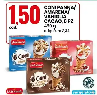 Eurospin Dolciando 6 Coni Con Amarena 450 G(ml) offerta