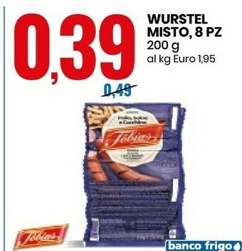 Eurospin Tobias Wurstel Misto offerta