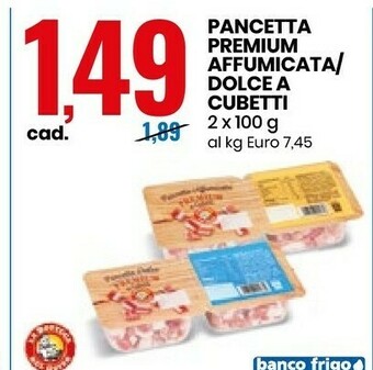 Eurospin La Bottega del Gusto Cubetti Di Pancetta Affumicata Premium 200 G(ml) offerta