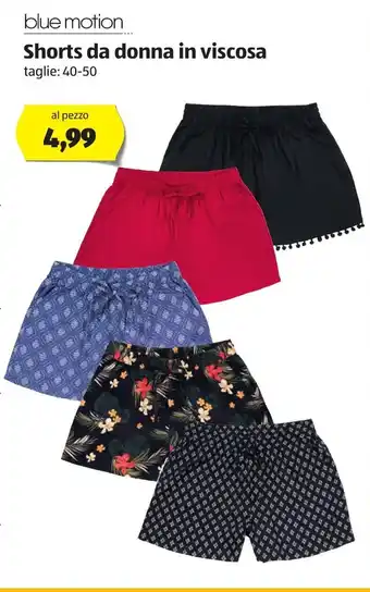 ALDI blue motion Shorts da donna in viscosa offerta