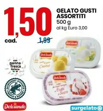 Eurospin Dolciando Gelato Gusti Assortiti Con Panna Fresca Italiana offerta