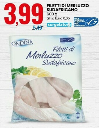 Eurospin Ondina Filetti Di Merluzzo Sudafricano 600 G(ml) offerta