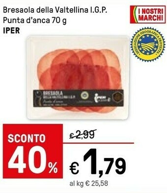 Iper La Grande Beretta Bresaola offerta