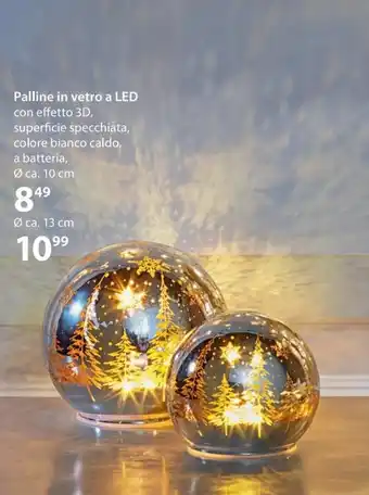 NKD Palline in vetro a LED Ø 10 cm offerta