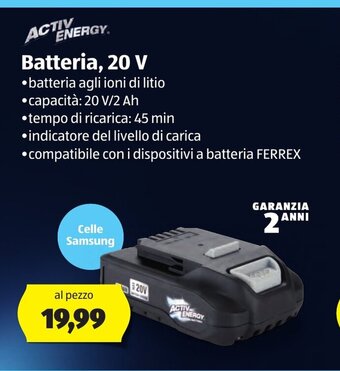 ALDI Batteria 20V offerta