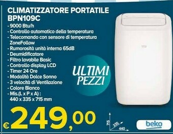 MD Discount Beko Climatizzatore Portatile BPN109C offerta