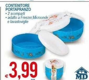 MD Discount Contenitore Portapranzo 2 Scomparti offerta