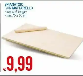 MD Discount Spianatoio Con Mattarello Legno In Faggio offerta