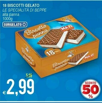 MD Discount Le Specialità di Beppe 18 Biscotti Gelato Alla Panna offerta