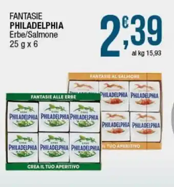 Maxi Sidis Philadelphia Fantasie Erbe/Salmone 25 g x 6 offerta