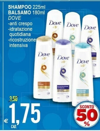 MD Discount Dove Shampoo/ Balsamo offerta
