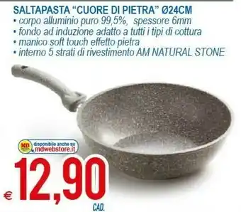 MD Discount Saltapasta Cuore Di Pietra 24 Cm offerta