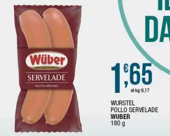 Maxi Sidis Wüber Würstel Pollo Servelade 180 g offerta
