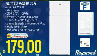 MD Discount Raymond Frigo 2 Porte 217 L FRP27ED offerta