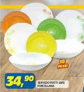 Risparmio Casa Servizio Piatti 18pz Porcellana offerta