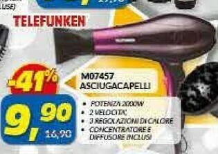 Risparmio Casa Telefunken M07457 Asciugacapelli offerta