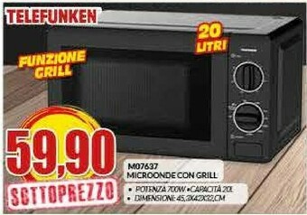 Risparmio Casa Telefunken Microonde Con Grill M07637 offerta