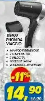 Risparmio Casa Remington Phon Da Viaggio D2400 offerta