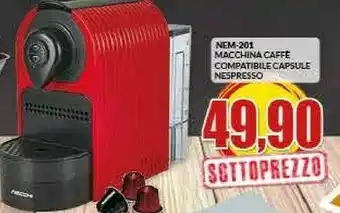 Necchi Macchina Caffe Compatibile Capsule Nespresso Nem-201