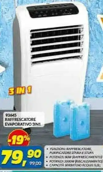 Risparmio Casa Raffrescatore Evaporativo 3 In 1 80 W 5 L offerta