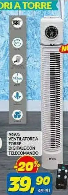 Risparmio Casa Ventilatore A Torre Digitale Con Telecomando offerta
