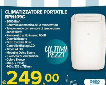 MD Discount Beko Climatizzatore Portatile BPN109C offerta