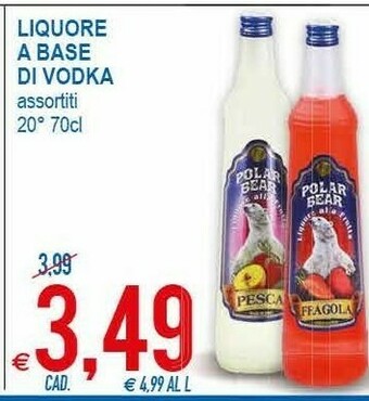 MD Discount Polar bear Liquore A Base Di Vodka offerta