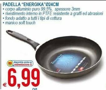 Padella Energika 24cm Corpo Alluminio Puro 99.5%