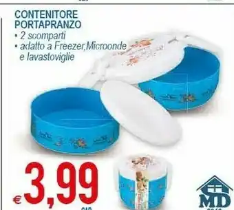 MD Discount Contenitore Portapranzo 2 Scomparti offerta