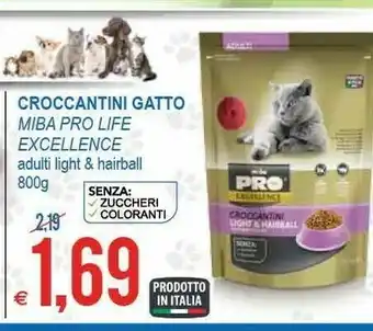 MD Discount Miba Pro Life Excellence Croccantini Gatto Adulti Light & Hairball offerta