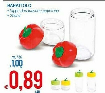 Barattolo Tappo Decorazione Peperone