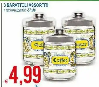 MD Discount 3 Barattoli Assortiti Decorazione Sicily offerta