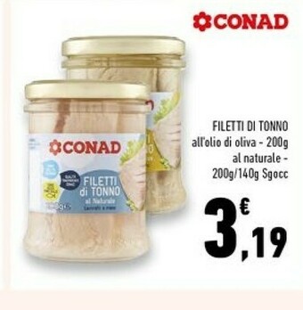 Conad Superstore Conad - Filetti Di Tonno Al Naturale 200 G(ml) offerta