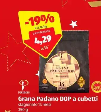 ALDI Grana padano dop a cubetti offerta