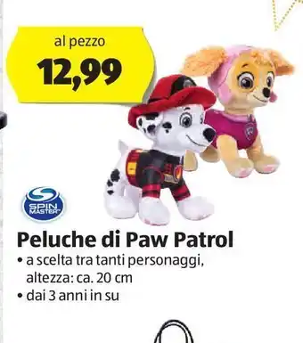 ALDI Peluche di paw patrol offerta