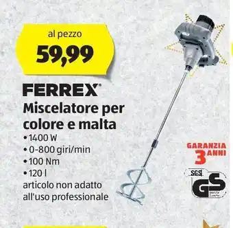 Miscelatore per colore e malta