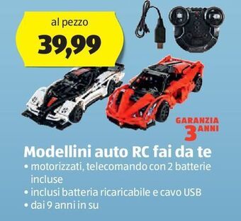 ALDI Modellini auto rc fai da te offerta
