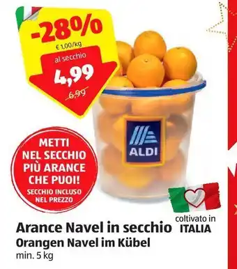 ALDI Arance navel in secchio offerta