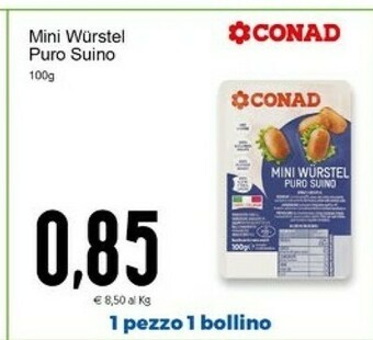 Conad Conad - Mini Wurstel Di Puro Suino 100 G(ml) offerta